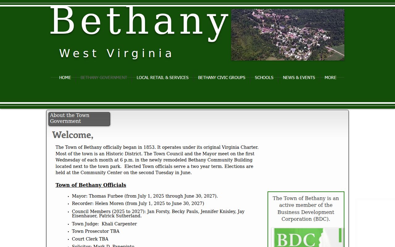 Brooke County Bethany court docket government and judge page