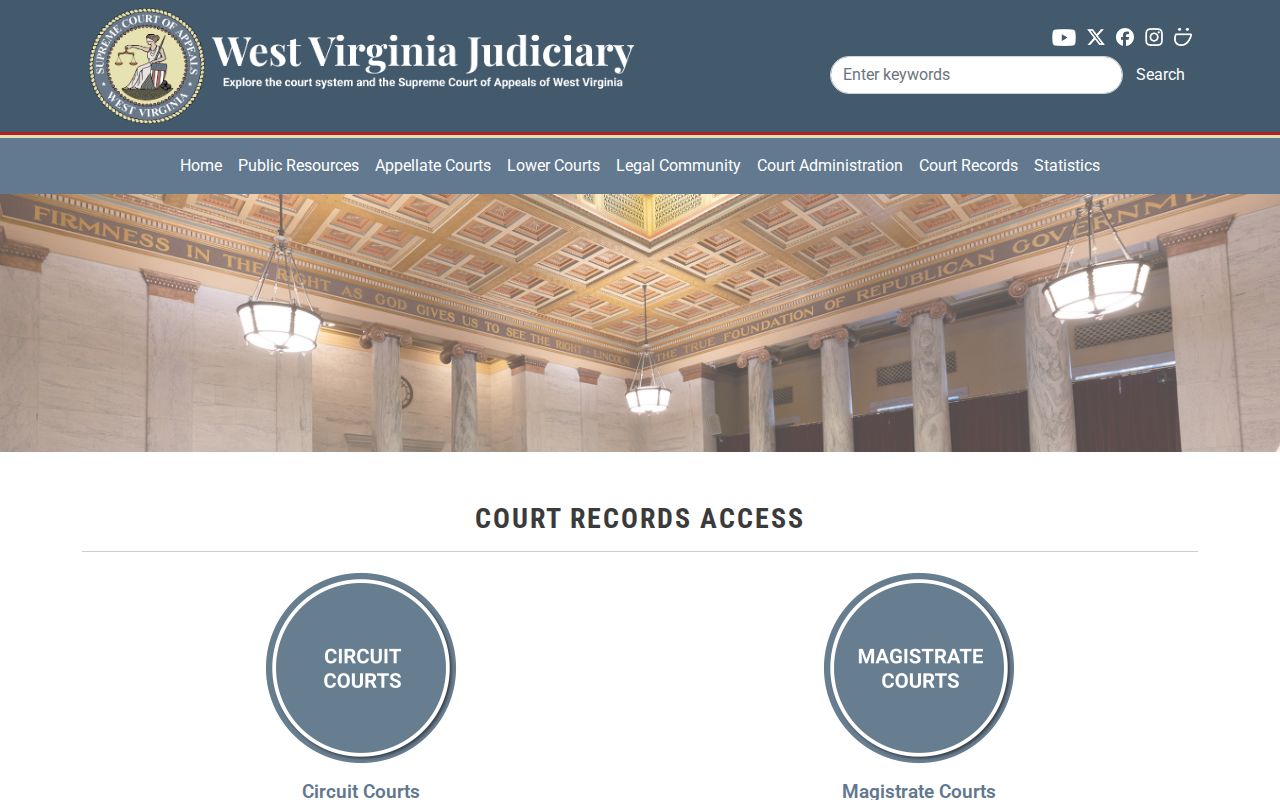 Brooke County court docket access paths for Circuit and Magistrate cases